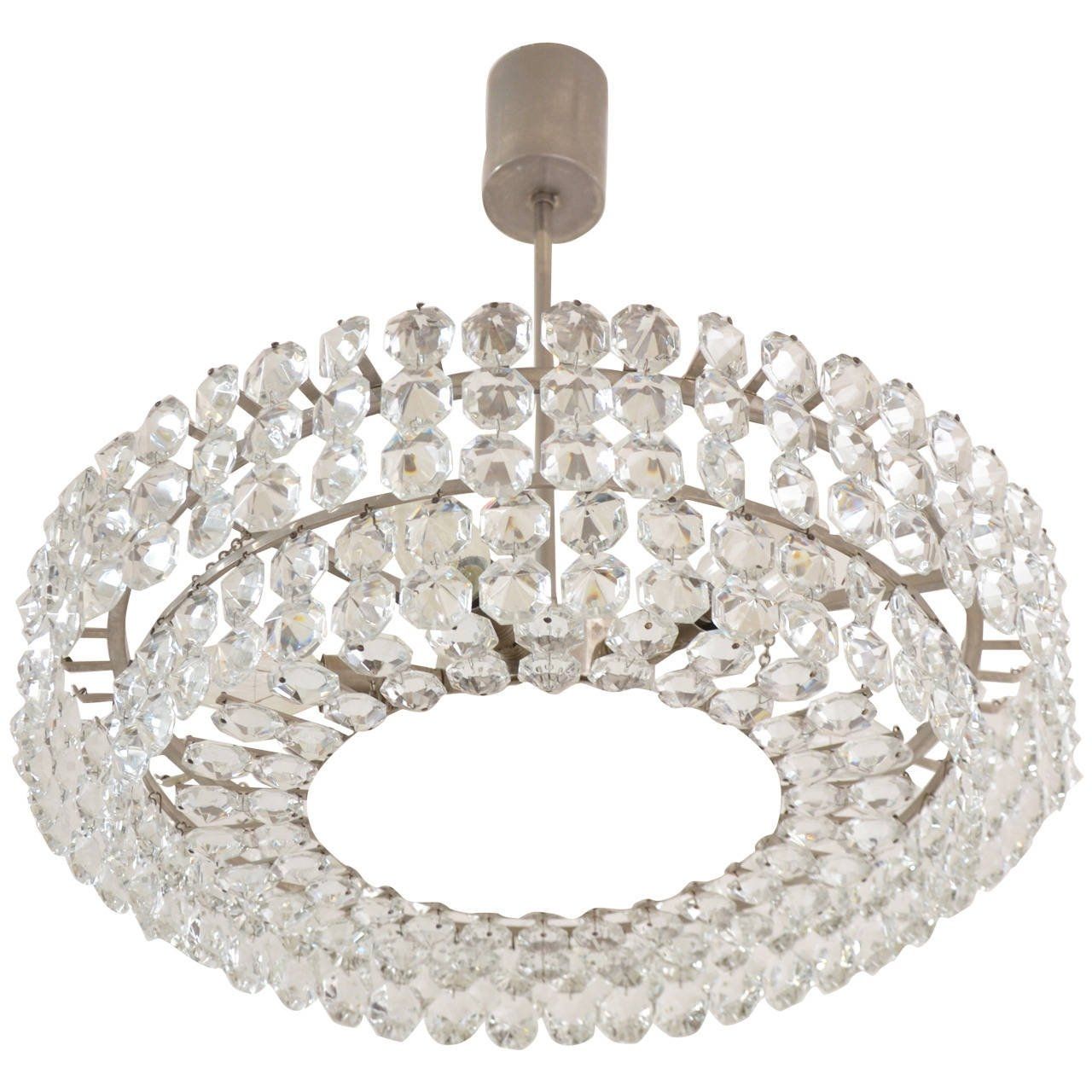 Brass Nickel Plated Bakalowits Vienna Faceted Crystal Chandelier Within Vienna Crystal Chandeliers (View 21 of 25)