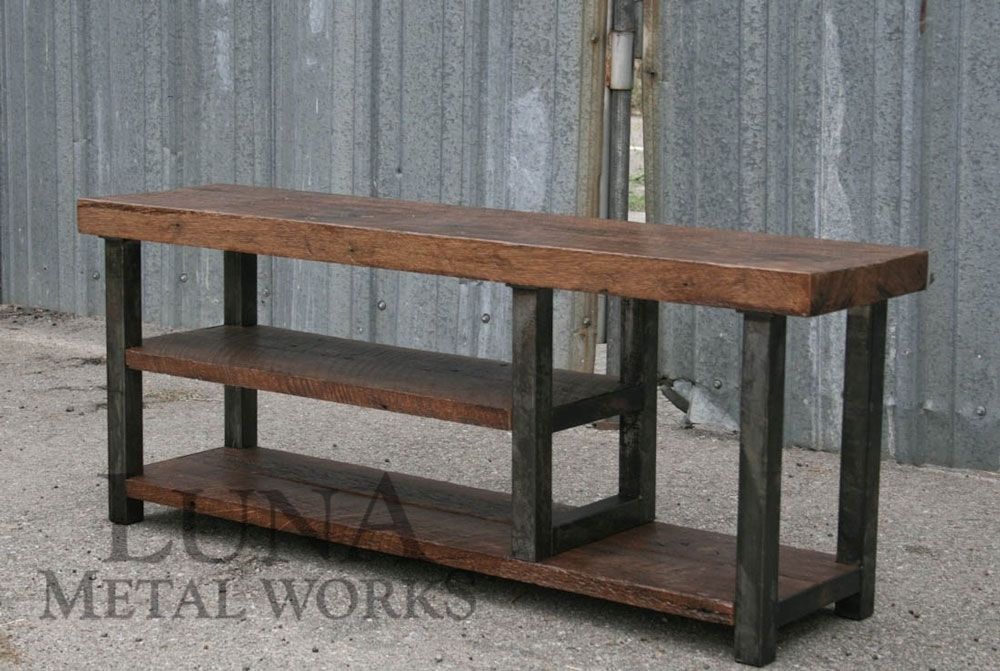 Brilliant Brand New Reclaimed Wood And Metal TV Stands With Industrial Furniture Designs Luna Metal Works (View 8 of 50)
