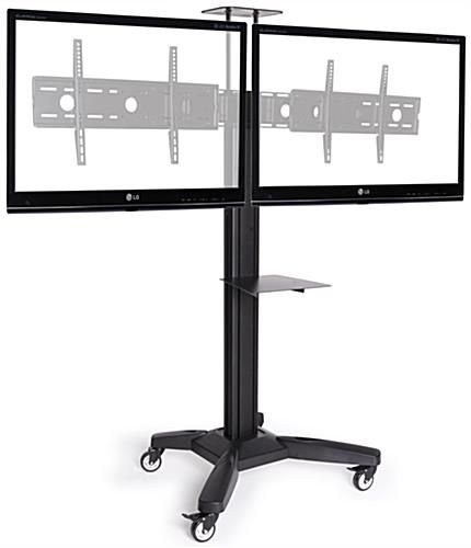 Brilliant Deluxe Dual TV Stands Intended For Side Side Dual Tv Stand Adjustable Mount With Camera Av Shelves (View 1 of 50)