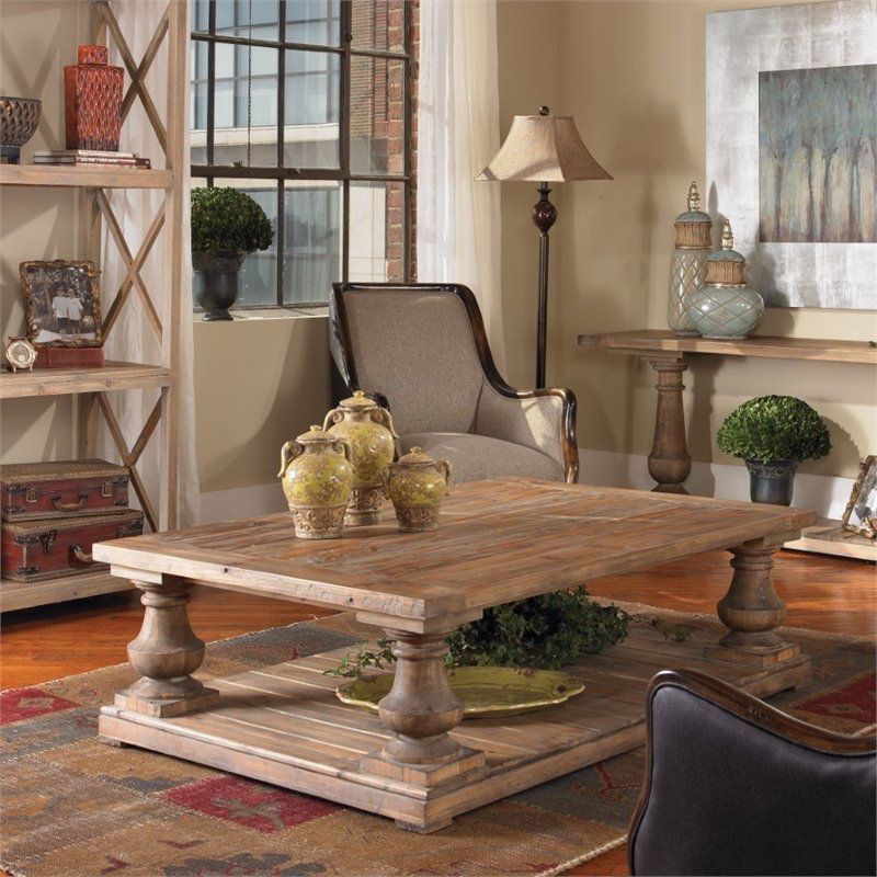 Brilliant Deluxe Gray Wash Coffee Tables Pertaining To Uttermost Stratford Coffee Table In Stony Gray Wash  (View 24 of 40)