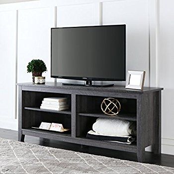Brilliant Deluxe White Wood TV Stands With Amazon New 58 Modern Tv Console Stand Natural Finish (View 44 of 50)