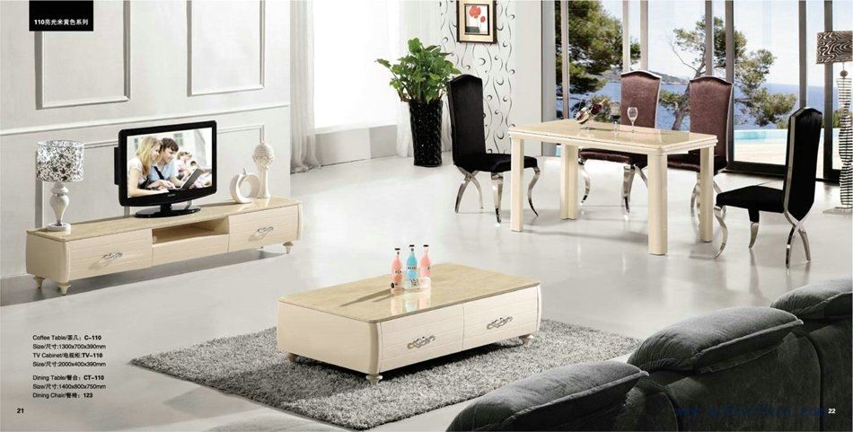 Brilliant Elite Coffee Tables And TV Stands Pertaining To Beige Color Coffee Tabletv Standdinning Table Set Free Shippi (View 10 of 50)