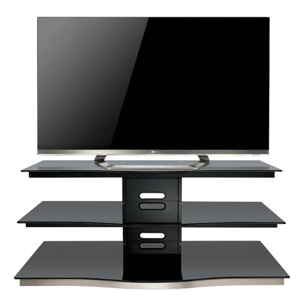 Brilliant Famous Glass Front TV Stands Pertaining To Bello Modern Curved Front Black Glass 55 Inch Tv Stand Black Pvs4252 (Photo 18641 of 35622)