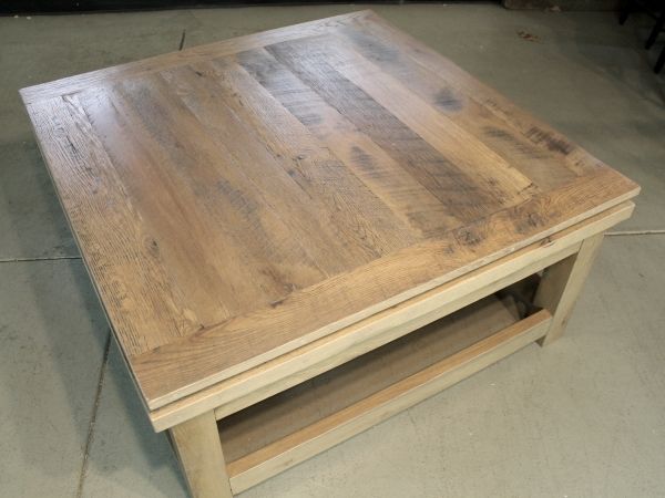 Brilliant Famous Large Wood Coffee Tables Inside Large Square Reclaimed Wood Coffee Table Lake And Mountain Home (View 7 of 50)