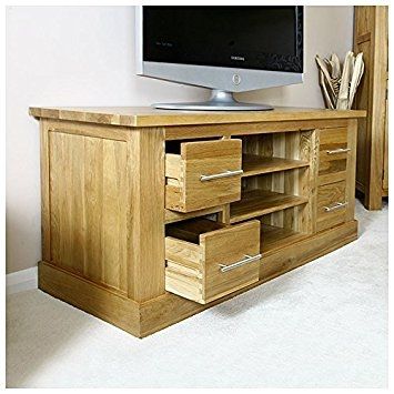 Brilliant Fashionable Solid Oak TV Cabinets With Solid Oak Tv Cabinet Stand With Drawers Wide Unit Delamere Hfl (View 2 of 50)