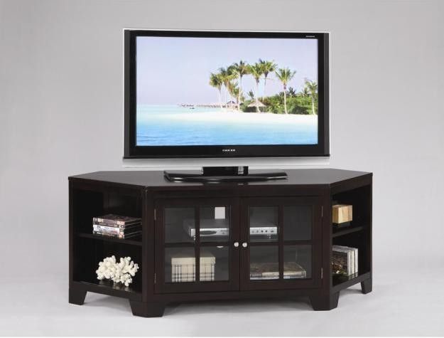 Brilliant Popular Modern Corner TV Stands Throughout Unique Modern Espresso Corner Tv Stand Solid Dream Rooms (Photo 4 of 50)