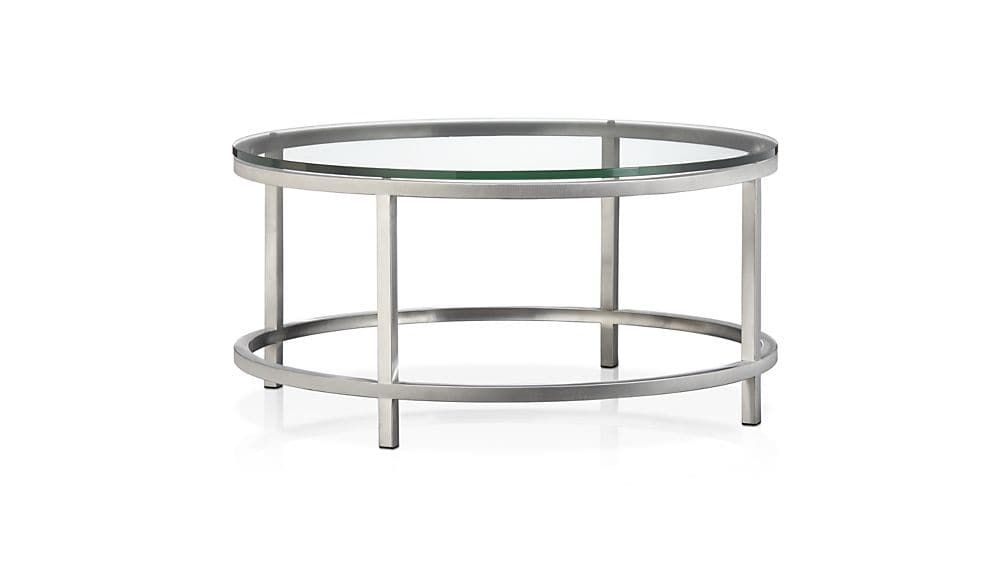 Brilliant Series Of Glass Steel Coffee Tables With Era Round Glass Coffee Table Crate And Barrel (Photo 26 of 50)