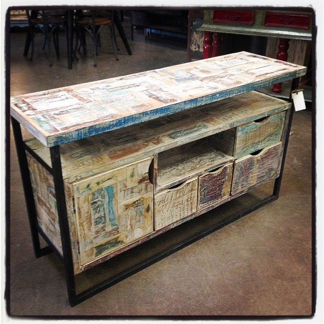 Brilliant Series Of RecycLED Wood TV Stands Throughout Reclaimed Wood Tv Stand Nadeau Cincinnati (View 27 of 50)