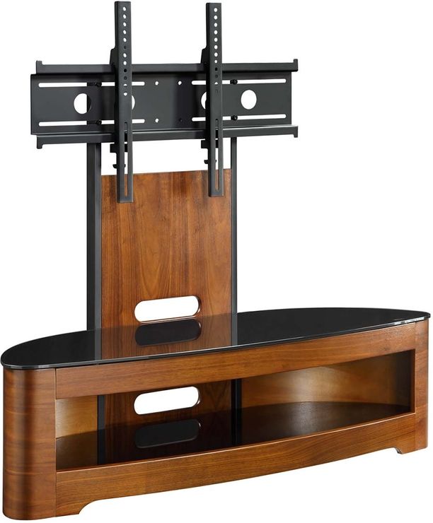 Brilliant Top Modern Oak TV Stands Within Jual Cantilever Modern Tv Stand Glass Top With Shelf Walnut Or (Photo 23696 of 35622)