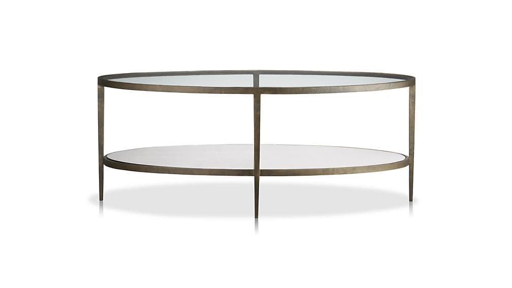 Brilliant Top Oval Glass Coffee Tables With Regard To Clairemont Oval Coffee Table Crate And Barrel (Photo 2 of 50)