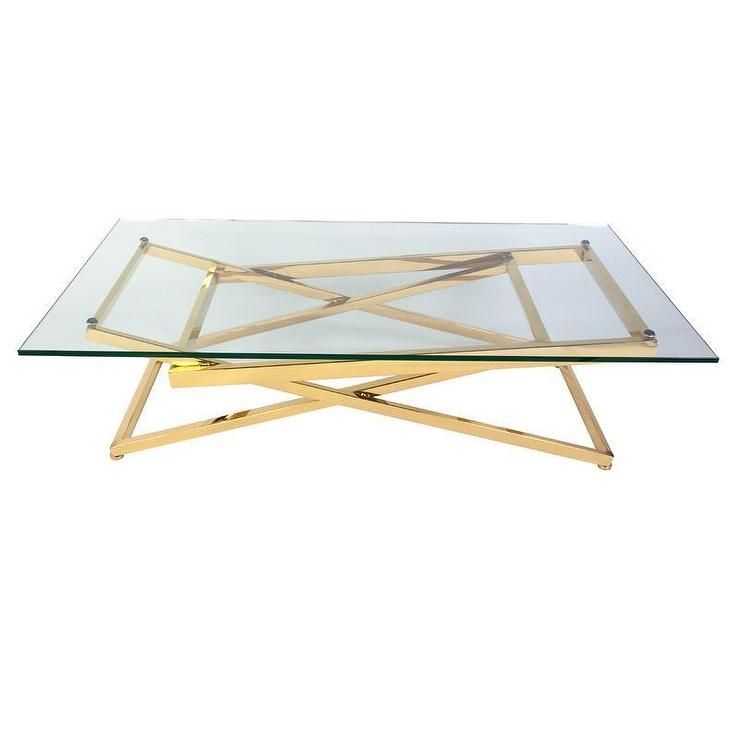 Brilliant Well Known Steel And Glass Coffee Tables In Plated Stainless Steel Glass Coffee Table (View 37 of 50)
