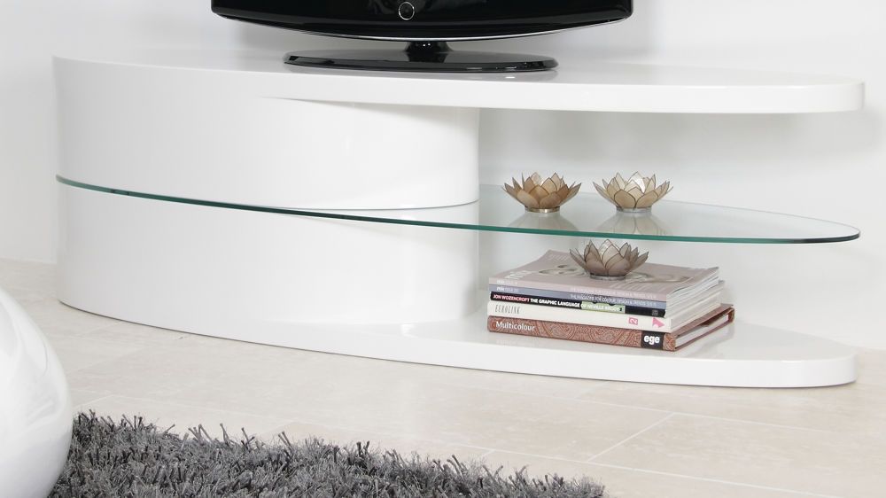 Featured Photo of White Gloss Oval TV Stands