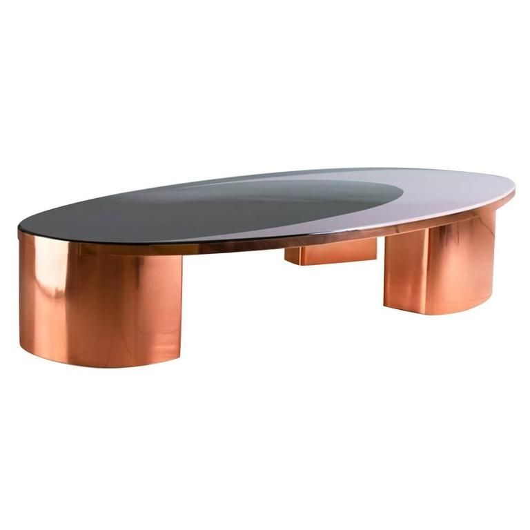 Brilliant Widely Used Oval Shaped Coffee Tables Inside 21st Century European Copper And Resin Inlay Oval Shaped Coffee (View 17 of 50)