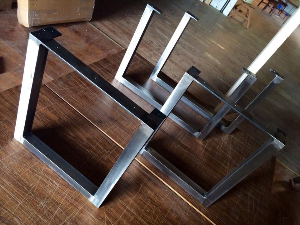 Brushed Square Metal Legs Table Legs Steel Legs Dining Legs With Brushed Metal Dining Tables (Photo 4 of 20)