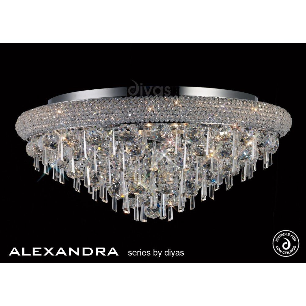 Ceiling Light Flush Chandelier Ceiling Lights Diyas Alexandra Nine With Light Fitting Chandeliers (View 22 of 25)