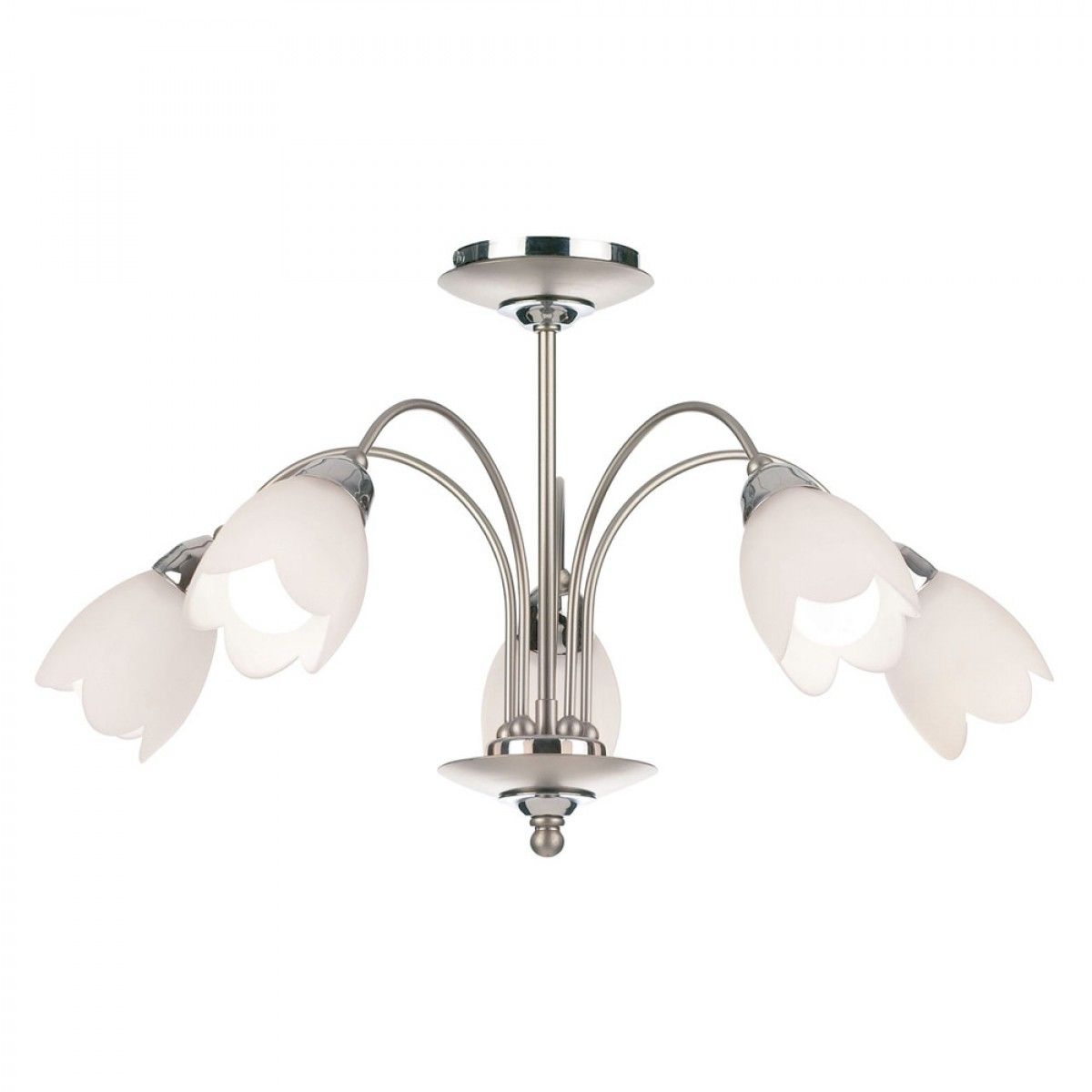 Ceiling Light With Matt White Tulip Shaped Glass Endon Lighting With Regard To Endon Lighting Chandeliers (View 16 of 25)
