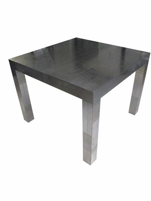 Centre Dining Table In Brushed Stainless Steel. Cityscape Series Intended For Brushed Steel Dining Tables (Photo 6 of 20)