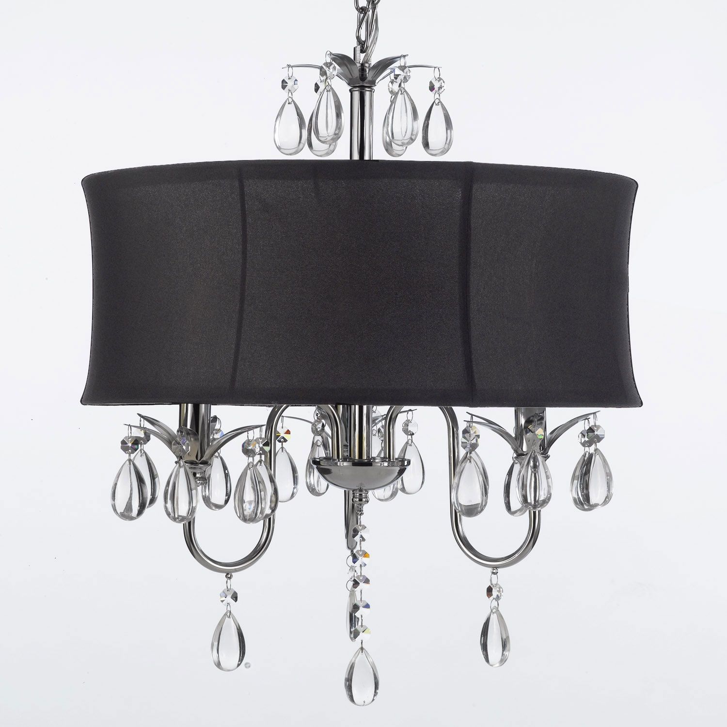 Chandelier Crystaldelier With Black Shade Shadesblack Drum With Regard To Black Chandeliers With Shades (View 4 of 25)