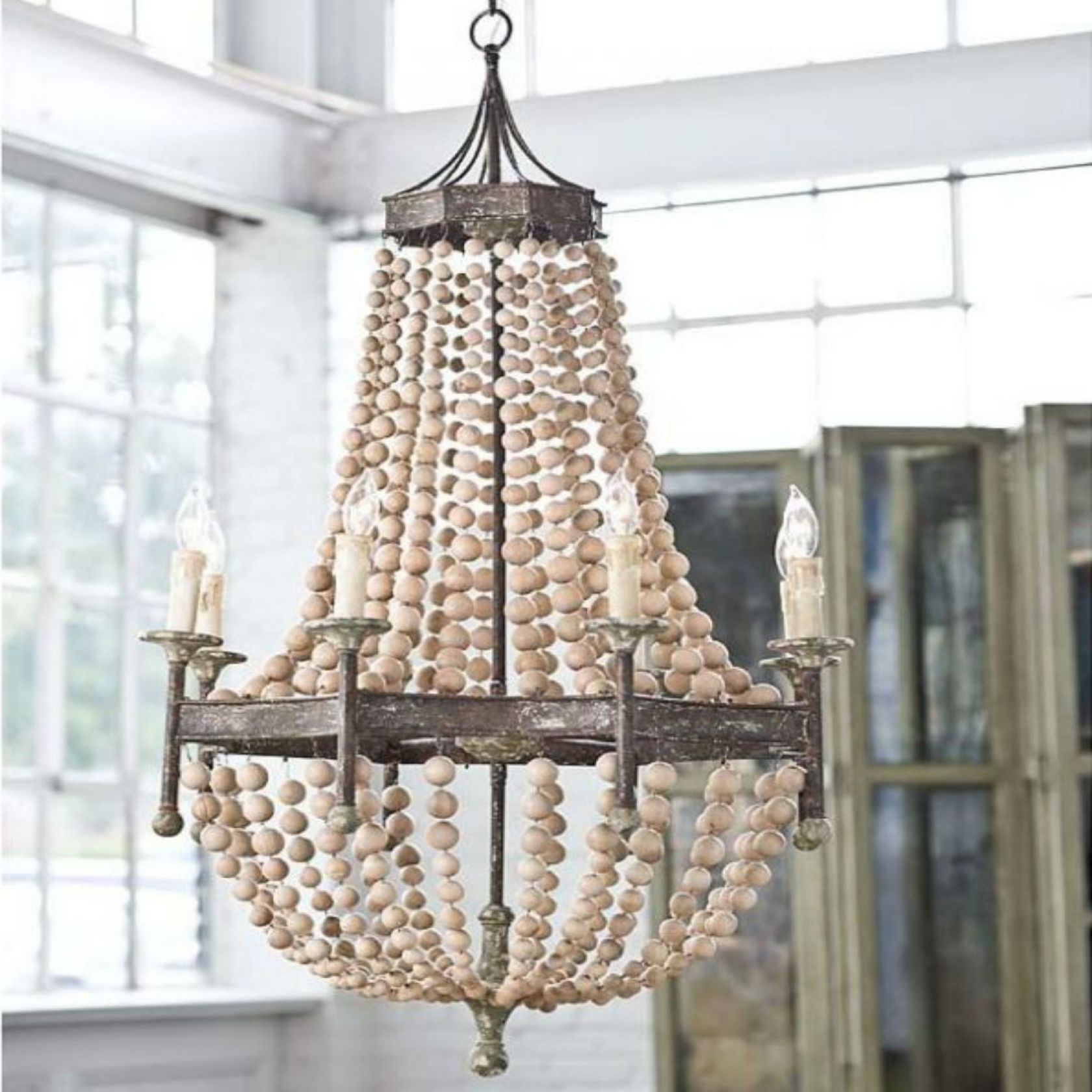 Coastal Chandeliers Iron Rope Driftwood Sea Glass Nautical Regarding Small Turquoise Beaded Chandeliers (View 6 of 25)