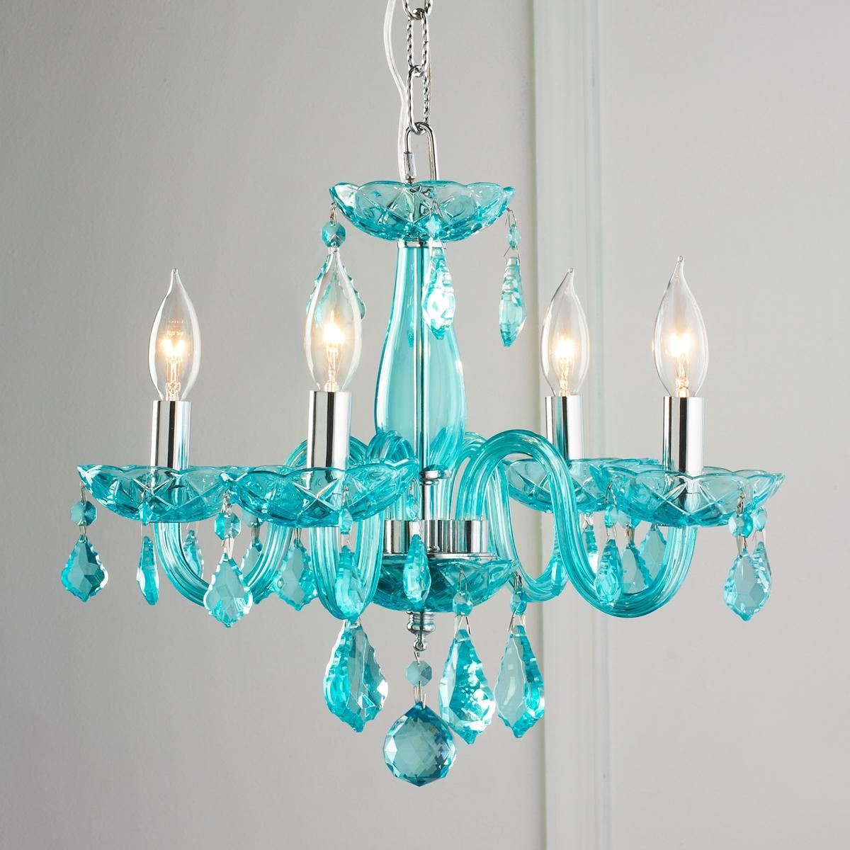 Color Crystal Mini Chandelier Mini Chandelier Ceiling Canopy Pertaining To Turquoise Blue Glass Chandeliers (View 4 of 25)