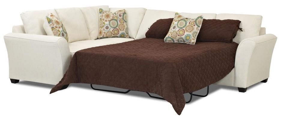 Corner White Fabric Sleeper Sofa Combined With Cushions Also Brown Pertaining To Corner Sleeper Sofas (Photo 13 of 20)