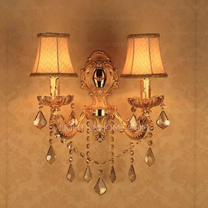 Crystal 2 Light Wall Mounted Candle Sconces For Living Room Inside Wall Mounted Chandelier Lighting (View 25 of 25)