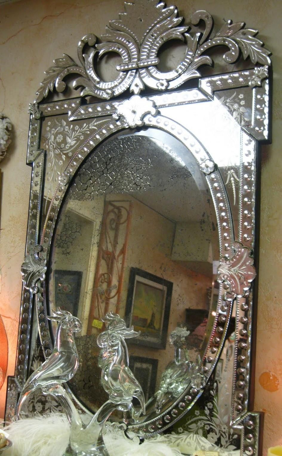 Decorating Ideas: Endearing Picture Of Decorative Silver Metallic Pertaining To Antique Venetian Glass Mirror (Photo 8 of 20)
