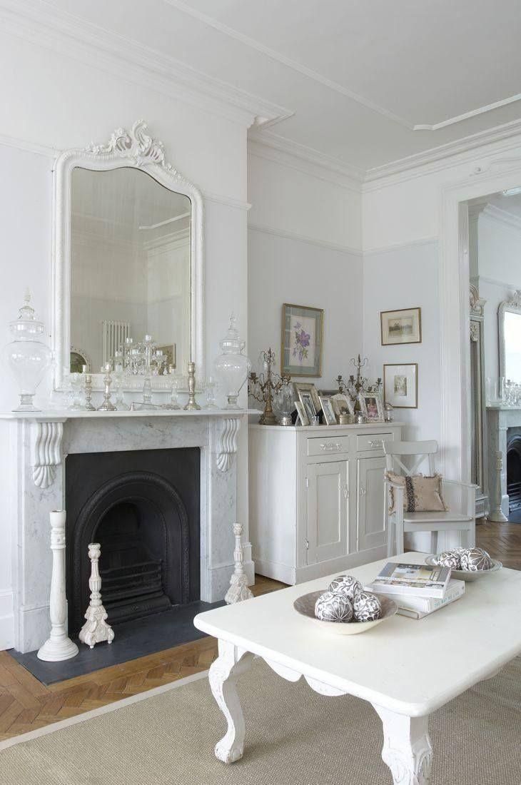 Decoration. Decorate Fireplace Using Wall Mirror Ideas Inside Large White French Mirror (Photo 8 of 20)