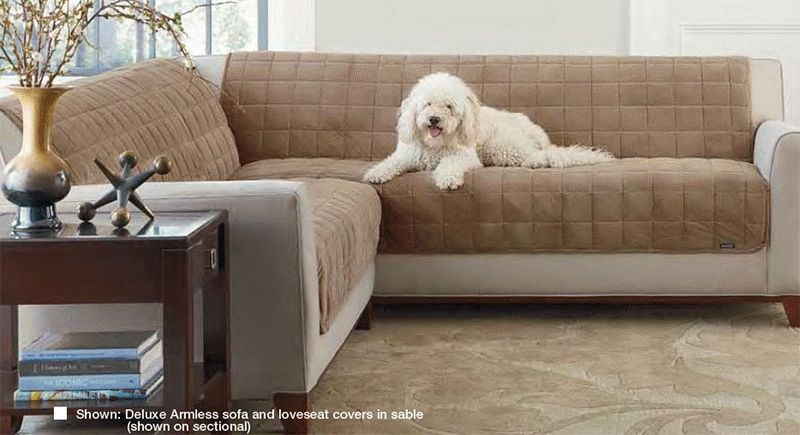 Deluxe Furniture Protector For Armless Loveseat Intended For Armless Couch Slipcovers (View 8 of 20)