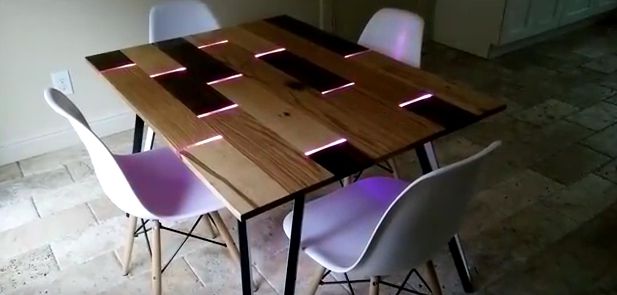 Diy Dining Table Complete With Led Lights – How To Minute With Dining Tables With Led Lights (View 3 of 20)