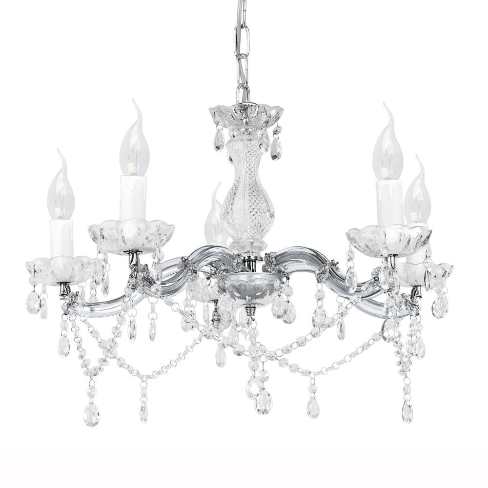 Eglo 86983 Mozart 1 Chrome And Acrylic Chandelier Throughout Acrylic Chandelier Lighting (View 9 of 25)