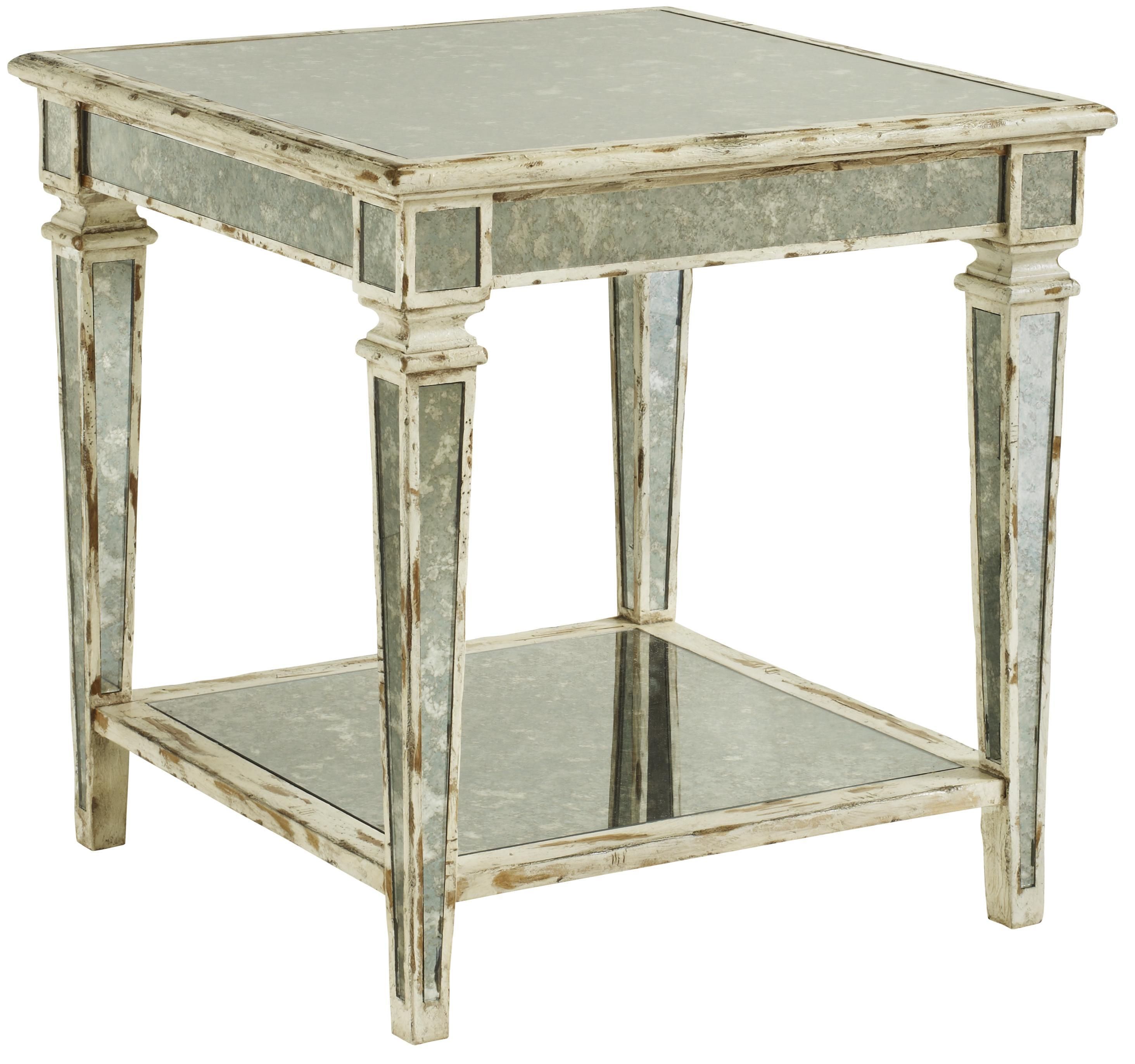 End Table W/ Antique Mirror Insertfine Furniture Design | Wolf Intended For Antique Mirrored Furniture (Photo 10 of 20)