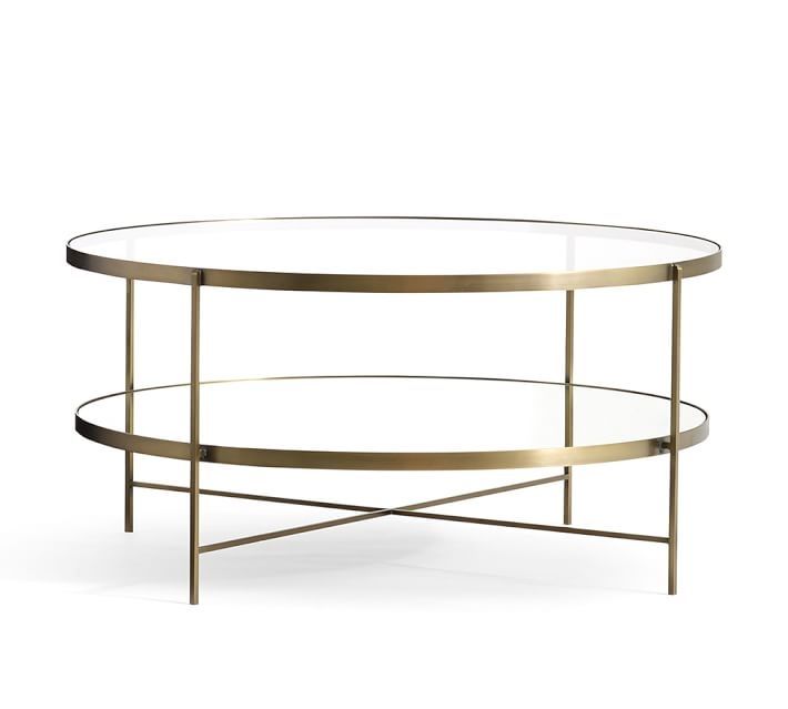 Excellent Best Metal Round Coffee Tables Regarding Leona Round Coffee Table Pottery Barn (View 48 of 50)
