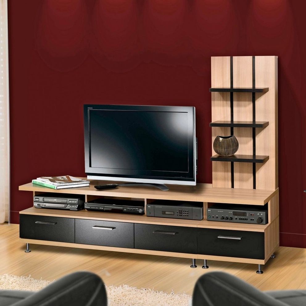 Displaying Gallery of Excellent Brand New Light Oak TV Stands Flat