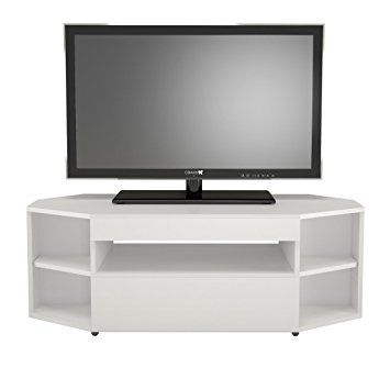Excellent Brand New TV Stands White Pertaining To Amazon Nexera 226103 Blvd Corner Tv Stand White Kitchen (Photo 4 of 50)