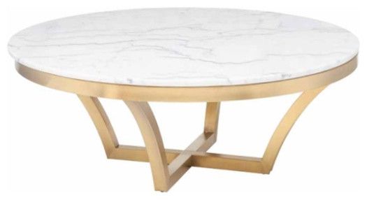 Excellent Brand New White Marble Coffee Tables Throughout Aurora Marble Coffee Table Contemporary Coffee Tables (View 19 of 50)