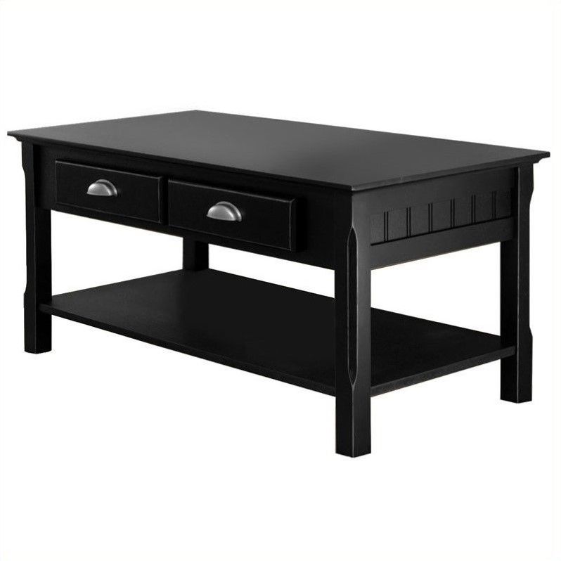 Excellent Common Coffee Tables Solid Wood Pertaining To Solid Wood Coffee Table In Black  (View 29 of 50)