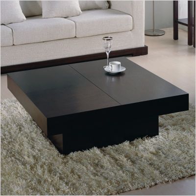 Excellent High Quality Square Coffee Table Storages Regarding Tahiti Contemporary Square Motion Storage Coffee Table Irving (View 13 of 40)