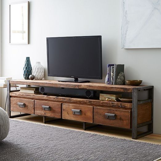 Excellent New Reclaimed Wood And Metal TV Stands Inside Best 25 Bedroom Tv Stand Ideas On Pinterest Tv Wall Decor (View 42 of 50)