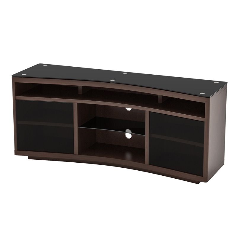 Excellent Popular Curve TV Stands With Z Line Radius Curved 60 4 Shelf Tv Stand Espresso Pcrichard (Photo 1 of 50)