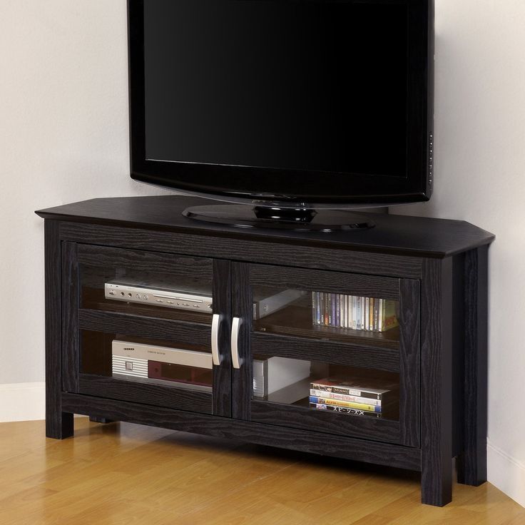 Excellent Preferred Black Corner TV Cabinets With Glass Doors Pertaining To Best 25 Black Corner Tv Stand Ideas On Pinterest Small Corner (View 8 of 50)