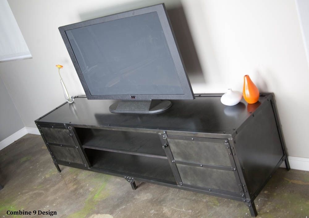 Excellent Preferred Industrial Metal TV Cabinets With Regard To Vintage Industrial Media Console Rustic Tv Stand Retro (View 19 of 50)