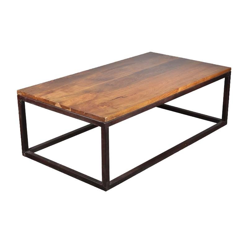 Excellent Series Of Mango Coffee Tables Regarding Iron Mango Wood 52 Long Industrial Coffee Table (View 16 of 50)
