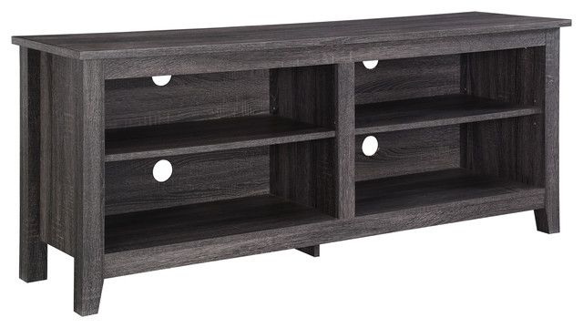 Excellent Top Grey Wood TV Stands With Walker Edison 58 Charcoal Grey Wood Tv Stand Console X Lcpsc85w (View 8 of 50)
