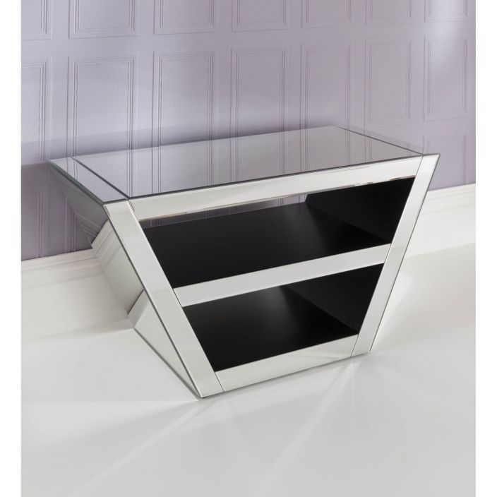 Excellent Top Mirrored TV Cabinets Throughout Mirrored Tv Cabinet Venetian Glass Tv Stand Homesdirect365 (Photo 21 of 50)