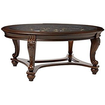 Excellent Variety Of Dark Coffee Tables In Amazon Crystal Falls Dark Cherry Finish Glass Top Coffee (Photo 43 of 50)