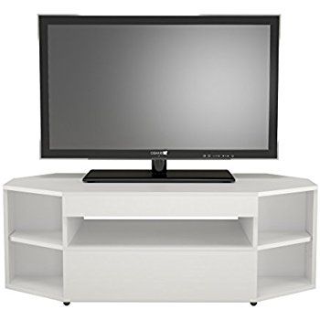 Excellent Well Known Como TV Stands Throughout Amazon Avf Fs1174cogw A Como Corner Tv Stand Gloss White (View 9 of 50)