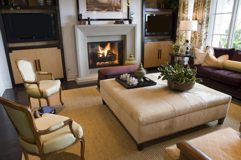 Excellent Wellliked White And Brown Coffee Tables Regarding 47 Beautifully Decorated Living Room Designs (View 35 of 40)