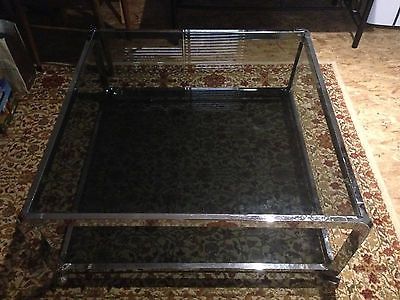Fantastic Best Retro Smoked Glass Coffee Tables In Vintage Mid Century Chrome And Smoked Glass Two Tier Coffee Table (Photo 16 of 40)