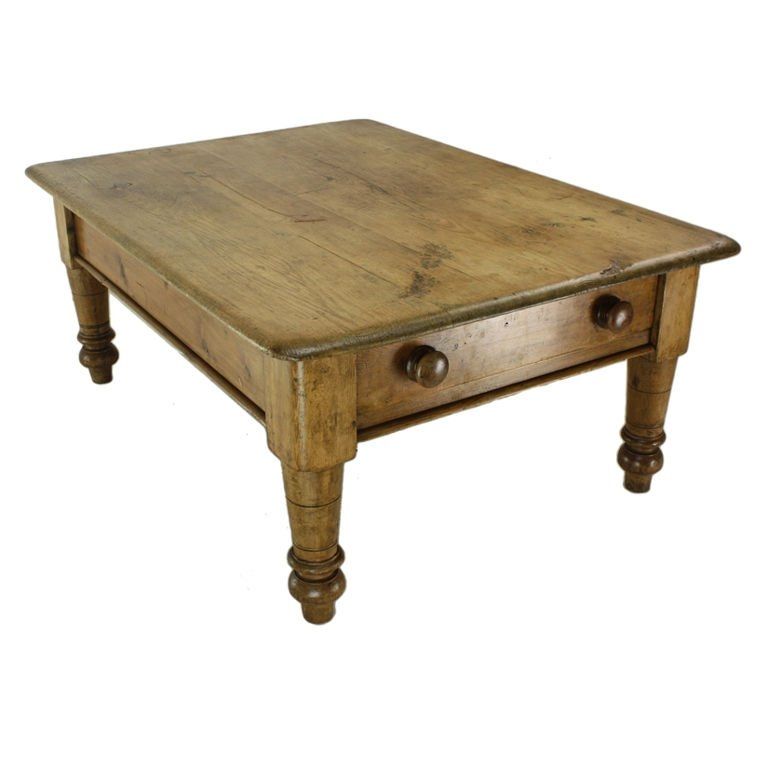 Fantastic Common Antique Pine Coffee Tables With Large Antique English Pine Coffee Table Big End Drawer At 1stdibs (Photo 33 of 50)